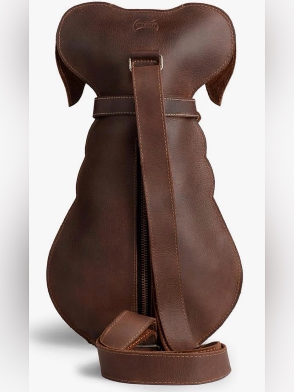 Stockyard Brown Full Grain Leather Dog Crossbody/Backpack - Picture 3 of 12